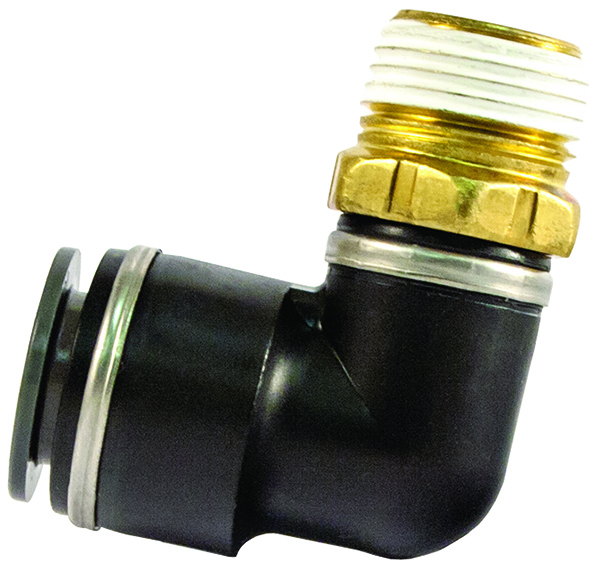 90° Male Elbow DOT Swivel PushtoConnect Composite